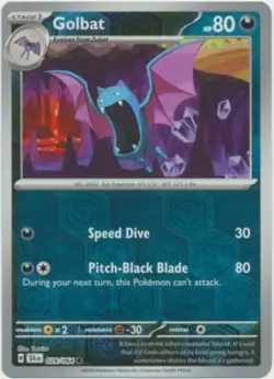 Pokemon Golbat - 028/064 - Common - Reverse Holo NM-Mint Shrouded Fable - Image 1