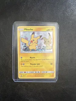 Pokemon 2019 Pikachu SM162 Sun & Moon Black Star Promo Cosmos Holo Rare HP- - Image 1