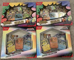 Pokemon Prismatic Evolutions Poster And Ascended Heroes Deluxe Pin Collection x2 - Image 1
