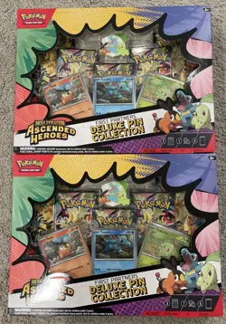 Pokemon Prismatic Evolutions Poster And Ascended Heroes Deluxe Pin Collection x2 - Image 2