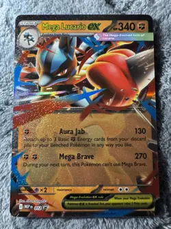 Pokemon Mega Lucario EX Black Star Promo Stamped Holo Set Jumbo 012 - Image 3