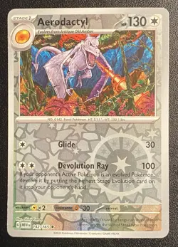 Aerodactyl Reverse Holo Rare 142/165 Pokemon TCG Scarlet & Violet 151 Free Ship - Image 1