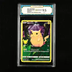 TQG 9.5 MINT+ 2021 Pokemon 25th ENG Pikachu E 005/025 SWSH-CB Holo - Image 1