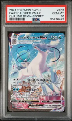 Calyrex Vmax Pokemon Sword & Shield Chilling Reign 203 NM PSA 10 - Image 1