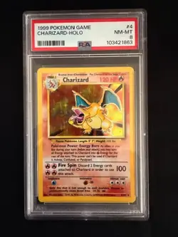 1999 Pokemon Base Set Charizard Holo #4 PSA 8 NM-MT WOTC Vintage - Image 1