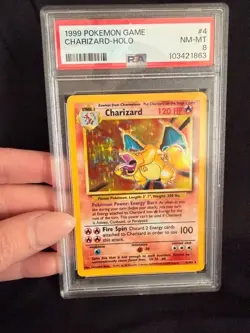 1999 Pokemon Base Set Charizard Holo #4 PSA 8 NM-MT WOTC Vintage - Image 4