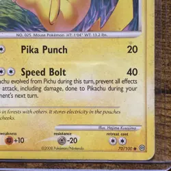 Pokemon Pikachu 70/100 Diamond & Pearl Stormfront MP Pokemon TCG 2008 - Image 4
