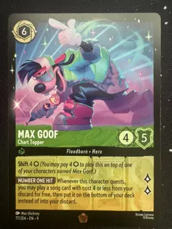 Disney Lorcana Max Goof - Chart Topper Legendary Fabled Regular 77/204 NM+ - Image 1
