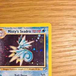Misty's Seadra Holo Prerelease Pokemon Card 9/132 Gym Heroes Excellent Condition - Image 3