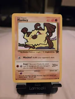 Pokemon Mankey Team Rocket 61/82 Common Regular 40 HP Card TCG!! - Image 1