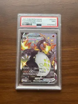 2021 Pokemon Shining Fates Charizard Shiny Holo Rare FA VMAX Card SV107 PSA 9 - Image 1