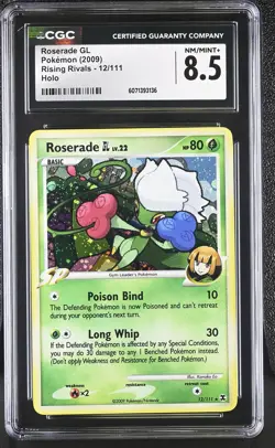 CGC 8.5 Roserade GL 2009 Rising Rivals 12/111 Holo Pokemon Card - Image 1