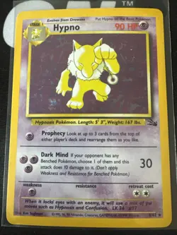 Pokemon Hypno 8/62 Fossil Holo Rare Stage 1 90 HP Card English - Image 1