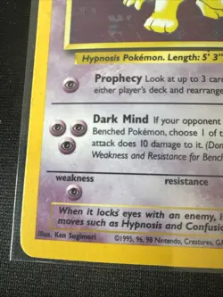 Pokemon Hypno 8/62 Fossil Holo Rare Stage 1 90 HP Card English - Image 5