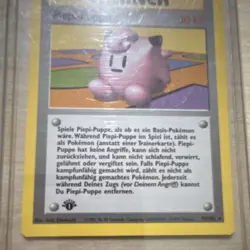 2 (two) Pokemon Trainer Card Lot Piepi-Puppe German Base 1st Ed 70/102 71… - Image 3