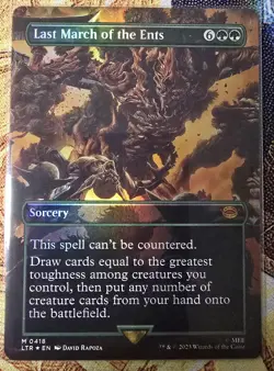 Last March Of The Ents, LOTR, MTG, #418, FOIL, NM++, Pack Fresh - Image 1