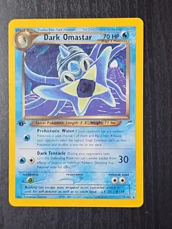 Pokemon TCG Dark Omastar Neo Destiny Card 19/105 1st Edition Nonholo NM Vintage - Image 1