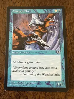 MTG Magic the Gathering 1x MP Winged Sliver - Tempest x1 - Image 1