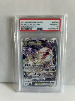 2023 POKEMON SWORD & SHIELD CROWN ZENITH #GG46 FULL ART/DEOXYS VSTAR PSA 10 - Image 1