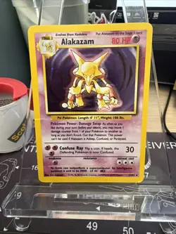 Pokemon TCG Alakazam Base Set 1/102 Holo 1999-2000 Wizards Base Set damage - Image 1