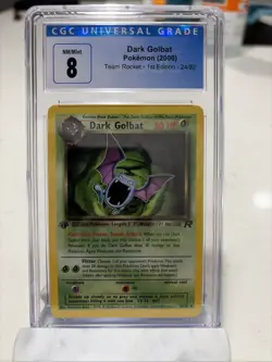 Pokemon Team Rocket 2000 Dark Golbat 1st Edition 24/82 CGC NM/Mint Grade 8 - Image 1