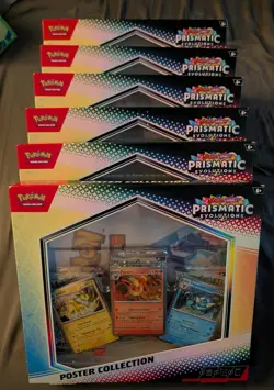 Prismatic Evolutions Poster Collection Boxes Pokemon TCG Lot of 6 (18 Packs) - Image 1
