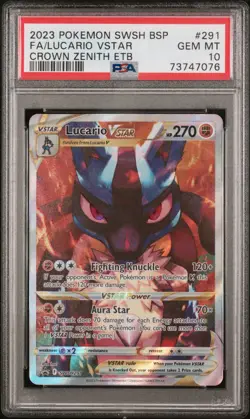 Lucario VSTAR SWSH291 PSA 10 Gem Mint Black Star Promo Crown Zenith ETB Pokemon - Image 1