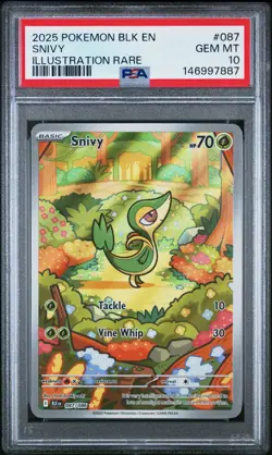 POKEMON BLACK BOLT 087 SNIVY ILLUSTRATION RARE PSA 10 GEM MINT ENGLISH POP 107 - Image 1