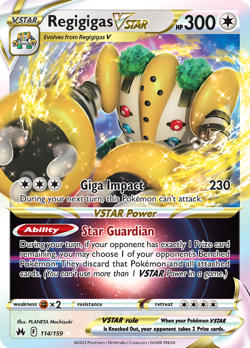 REGIGIGAS VSTAR 114/159 HOLO RARE VSTAR CROWN ZENITH POKEMON NEAR MINT - Image 1