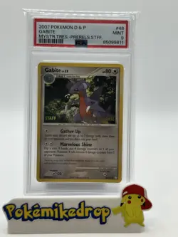 Gabite Mysterious Treasures Prerelease STAFF #48 PSA 9 Mint 2007 Pokemon English - Image 1