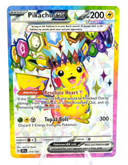 Pikachu EX 219/191 - Surging Sparks - Full Art - Pokemon - NM - Image 1
