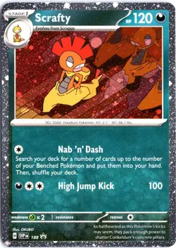 SCRAFTY (COSMOS HOLO) 188 HOLO PROMO SCARLET & VIOLET PROMO POKEMON NEAR MINT - Image 1