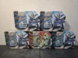 Pokemon TCG 4x Empoleon and 1x Tyranitar V Strikers Factory Sealed 5-Pack Tins - Image 1