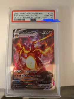 2022 POKEMON SWSH BLACK STAR PROMO #261 FULL ART/CHARIZARD VMAX PSA 10 - Image 1