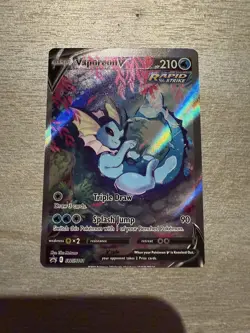 Miscut Error Vaporeon v SWSH181 Sword & Shield Promo Holo Pokemon TCG Card - Image 1