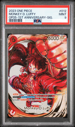 One Piece Monkey.D.Luffy ST01-012 SP Awakening of the New Era PSA 9 SIGNATURE - Image 1