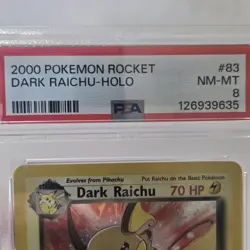 Pokemon Dark Raichu Team Rocket Secret Rare Holo English PSA 8 83/82 2000 - Image 4