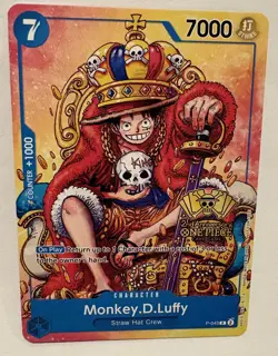 Monkey.D.Luffy (2nd Anniversary Stamped Promo) P-043 - One Piece TCG - English - Image 3