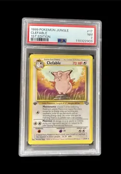 1999 1st Edition Jungle Set Clefable Pokemon Card 17/64 Near Mint PSA7 Rare - Image 1