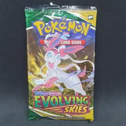Evolving Skies Booster Pack EMPTY Pokemon Card TCG 2021 Sylveon art work - Image 1