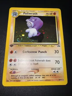 Poliwrath 9/75 1st Edition Neo Discovery Holo Rare Pokemon Card - Image 1