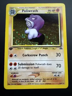 Poliwrath 9/75 1st Edition Neo Discovery Holo Rare Pokemon Card - Image 2