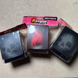 Lot Of 3 NEW Legion Deck Box BOXES Holds 100 Sleeved Cards Skulls Fire - Image 1