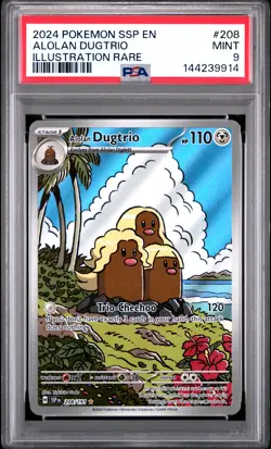 PSA MINT 9 - 2024 POKEMON SSP EN-SURGING SPARKS 208 ALOLAN DUGTRIO - Image 1