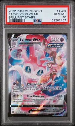 2022 Pokemon Sword & Shield #TG15 Sylveon Vmax Brilliant Stars PSA 10 - Image 1
