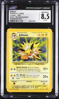 Pokemon CGC 8.5 Jolteon Holo - Jungle No Symbol 4/64 - Additional Ink Error - Image 1