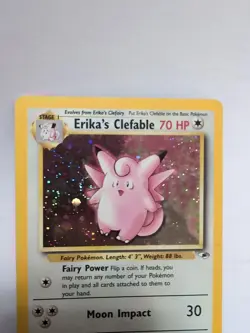 Erika's Clefable Holo Gym Heroes 003/132 Unlimited Edition WOTC LP - Image 1