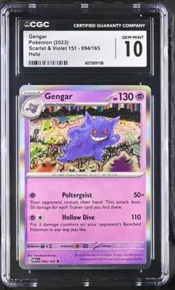 Pokemon TCG - CGC 10: Gengar #094/165 ENG 151 MEW - Image 1