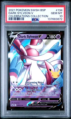 2021 POKEMON SWSH BLACK STAR PROMO CELEBRATIONS COLL #134 DARK SYLVEON V PSA 10 - Image 1