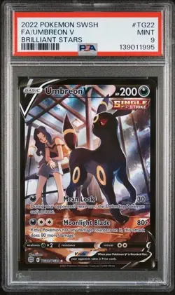 PSA 9 UMBREON V TG22 BRILLIANT STARS SWORD & SHIELD POKEMON MINT - Image 1